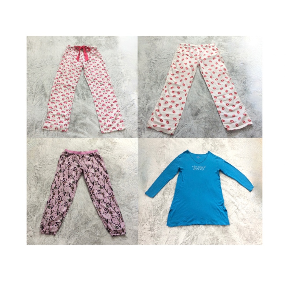 LOT of 3 VICTORIA’S SECRET Pajama/Lounge Pants PLUS FREE VS Sleep Shirt